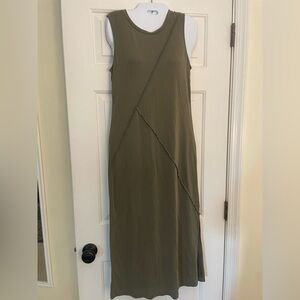 Halogen Olive Green Modal Blend sleeveless midi dress